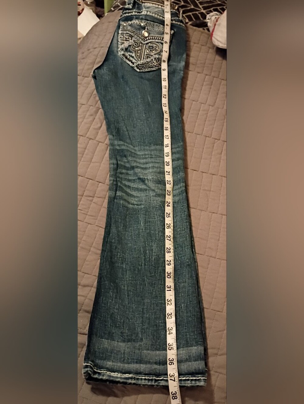 Rock Revival Semah Mid-Rise Boot Stretch Ripped Jeans Ladies Size 24 - Picture 12 of 16